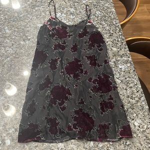 Black velvet floral dress